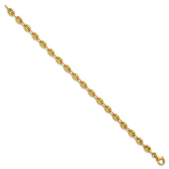 14K Polished 5mm Anchor Link 7.5 inch Bracelet