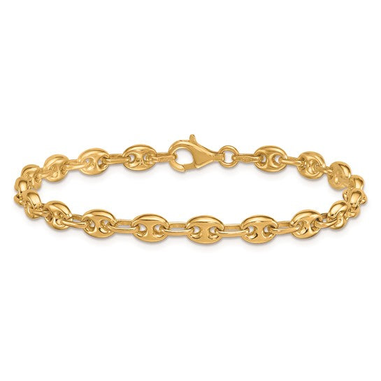 14K Polished 5mm Anchor Link 7.5 inch Bracelet